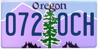 OR license plate 072OCH