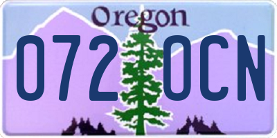 OR license plate 072OCN