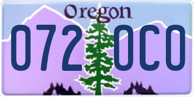OR license plate 072OCO