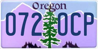 OR license plate 072OCP