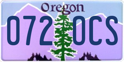 OR license plate 072OCS