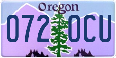 OR license plate 072OCU