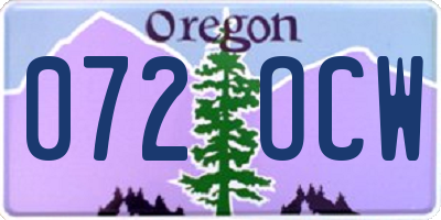OR license plate 072OCW