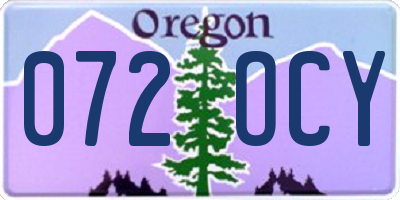 OR license plate 072OCY