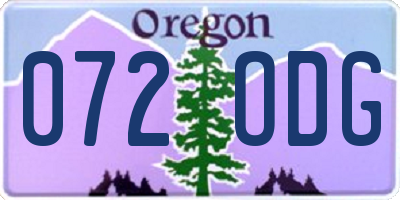 OR license plate 072ODG