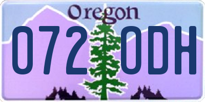 OR license plate 072ODH