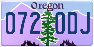 OR license plate 072ODJ