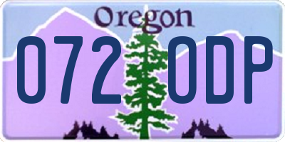 OR license plate 072ODP