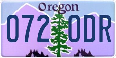 OR license plate 072ODR