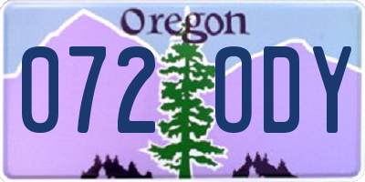 OR license plate 072ODY