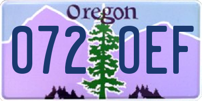 OR license plate 072OEF