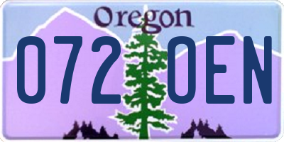 OR license plate 072OEN