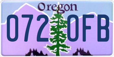 OR license plate 072OFB
