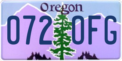 OR license plate 072OFG