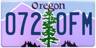 OR license plate 072OFM
