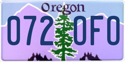 OR license plate 072OFO