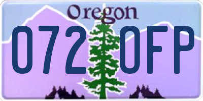 OR license plate 072OFP