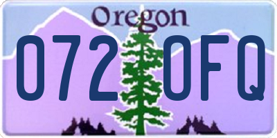 OR license plate 072OFQ