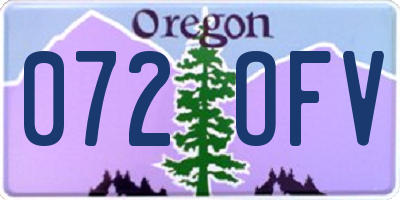OR license plate 072OFV