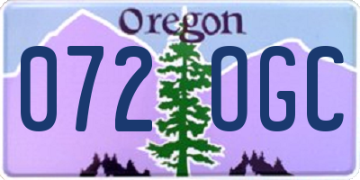OR license plate 072OGC