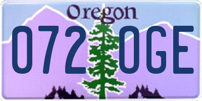 OR license plate 072OGE
