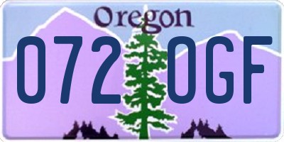 OR license plate 072OGF