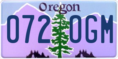 OR license plate 072OGM