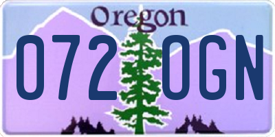 OR license plate 072OGN
