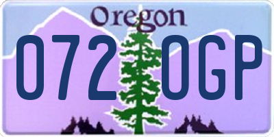 OR license plate 072OGP