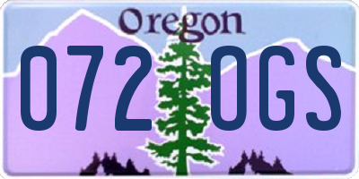 OR license plate 072OGS