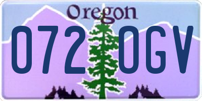 OR license plate 072OGV