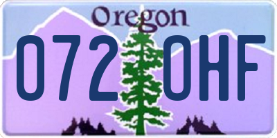 OR license plate 072OHF