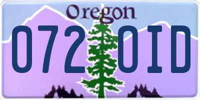 OR license plate 072OID