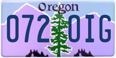 OR license plate 072OIG