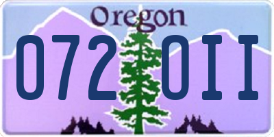OR license plate 072OII