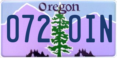 OR license plate 072OIN