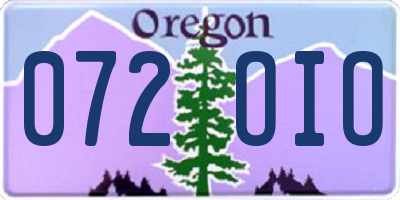 OR license plate 072OIO