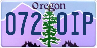 OR license plate 072OIP