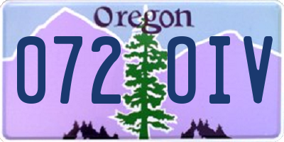 OR license plate 072OIV