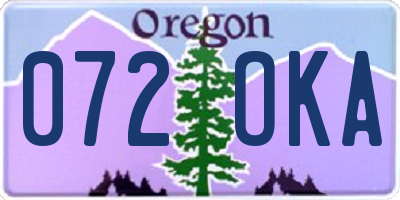 OR license plate 072OKA