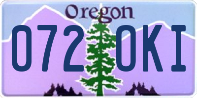 OR license plate 072OKI