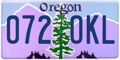 OR license plate 072OKL