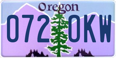 OR license plate 072OKW