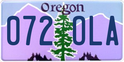 OR license plate 072OLA