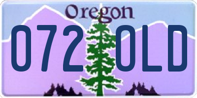 OR license plate 072OLD