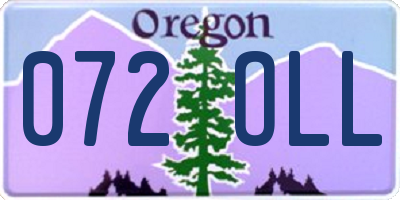 OR license plate 072OLL