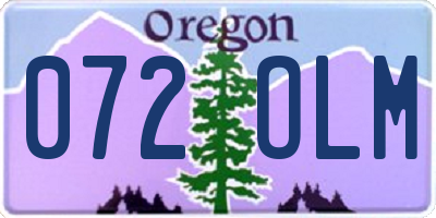 OR license plate 072OLM