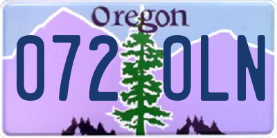 OR license plate 072OLN