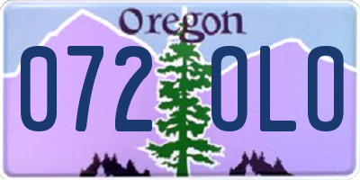 OR license plate 072OLO
