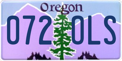 OR license plate 072OLS